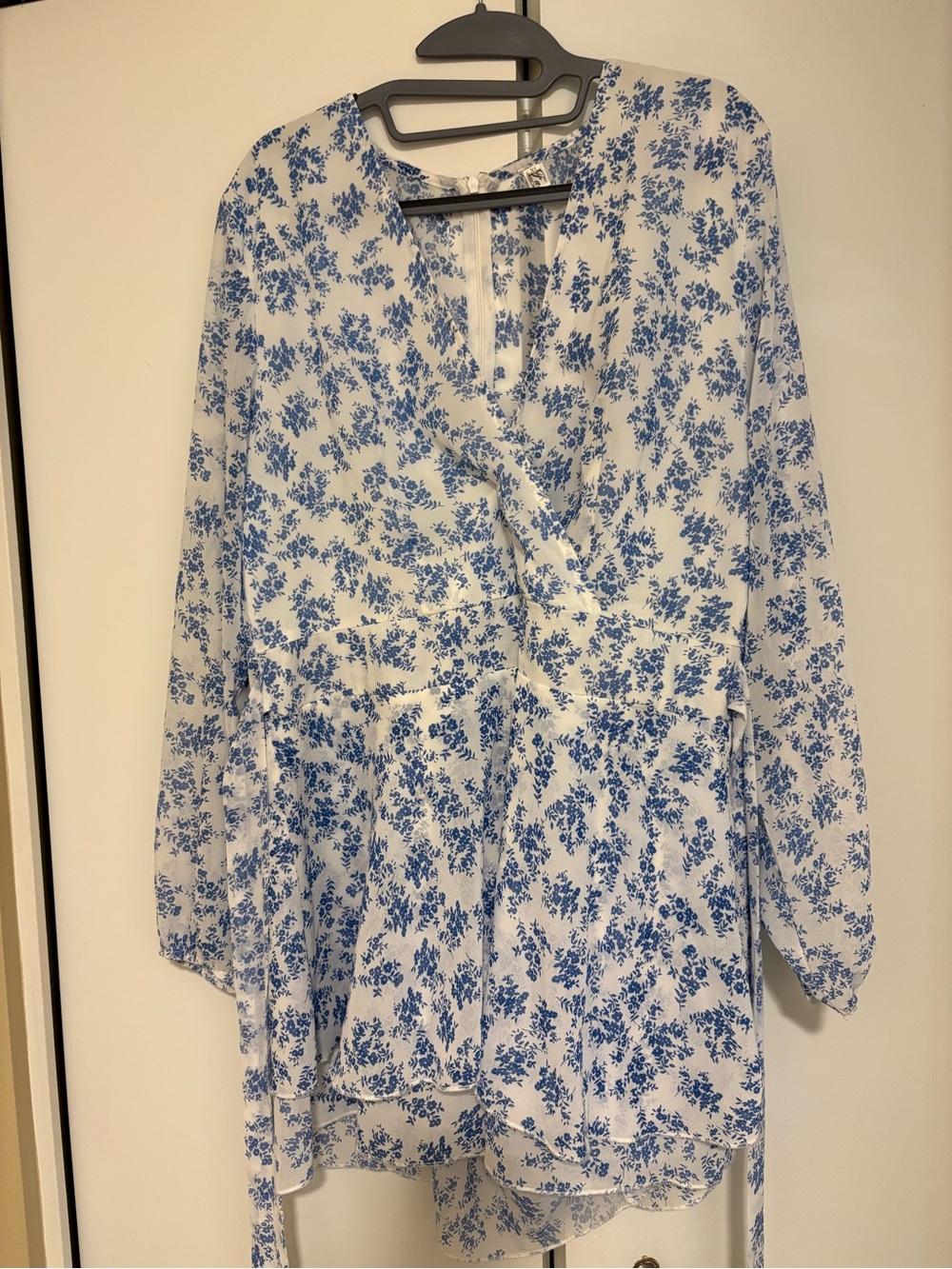 Blue flowered mini dress